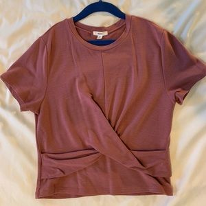 pink twisted front crop